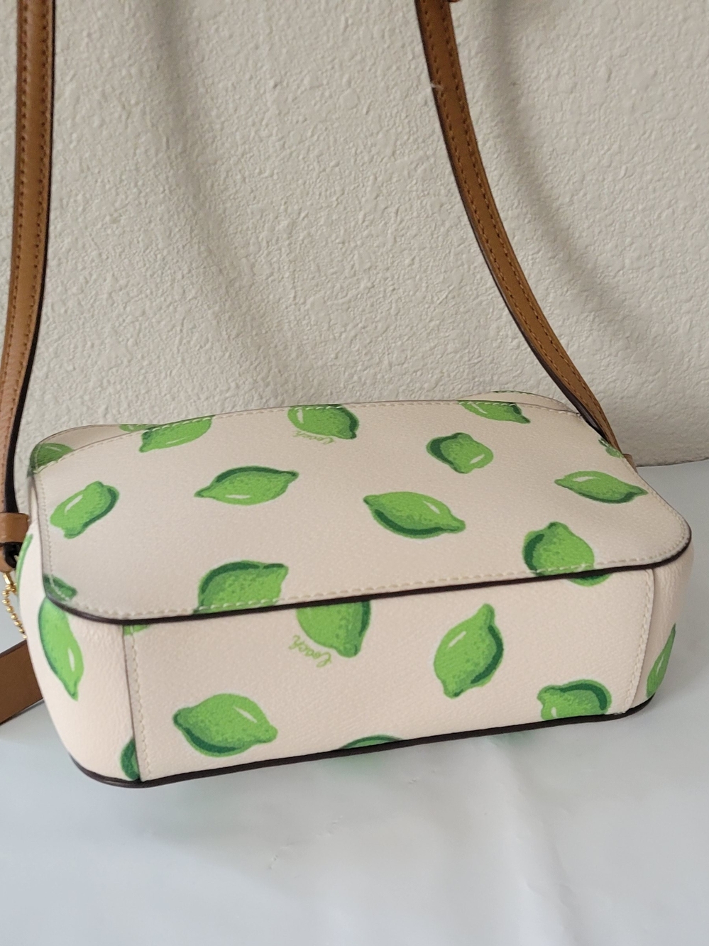 Coach Cream Crossbody Bag with Green Lemon Print - Picture 3 of 5